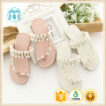 Shoes for daughters and mom pink mother shoes in beige colour sandals with beads for mommy and kids